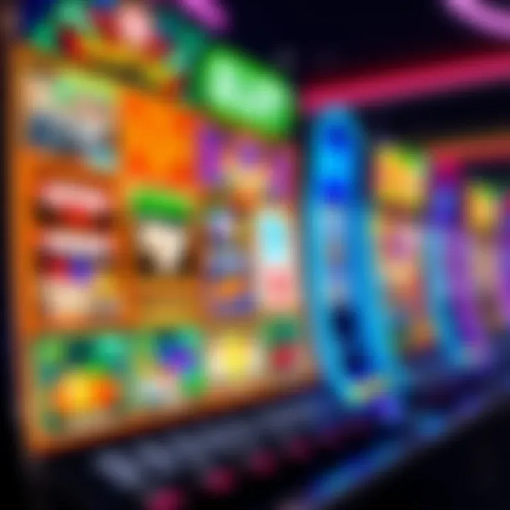 A vibrant online IGT slot machine interface showcasing various games and graphics