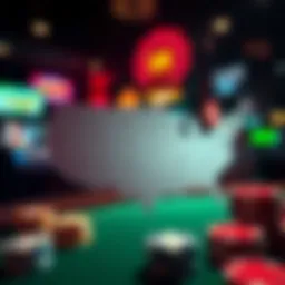 Map highlighting U.S. states without casinos