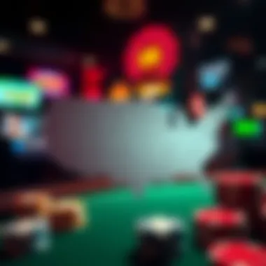 Map highlighting U.S. states without casinos