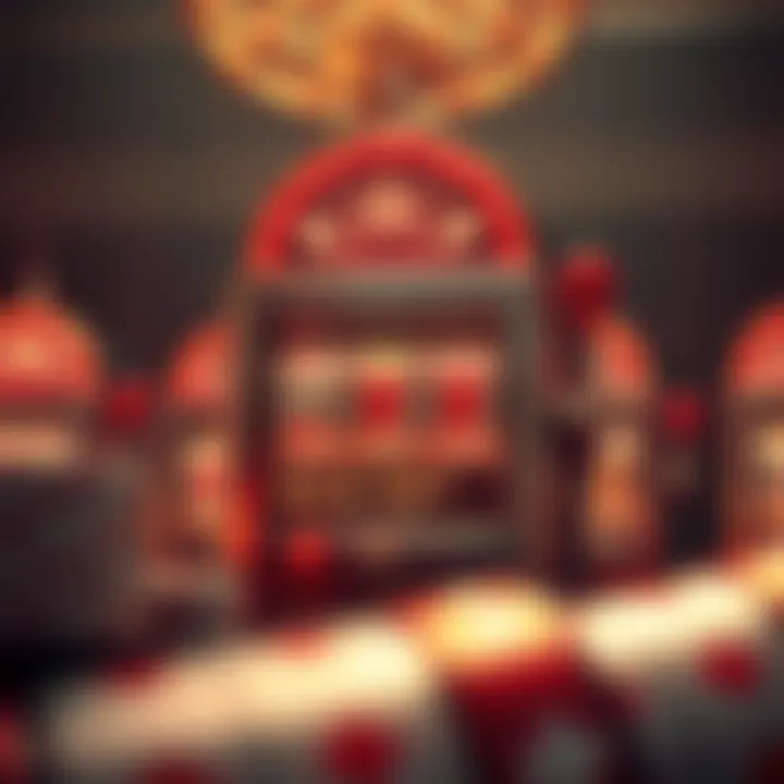 Artistic representation of slot machine design elements and symbols