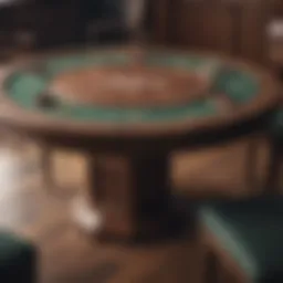 A beautifully designed poker table showcasing elegant woodwork