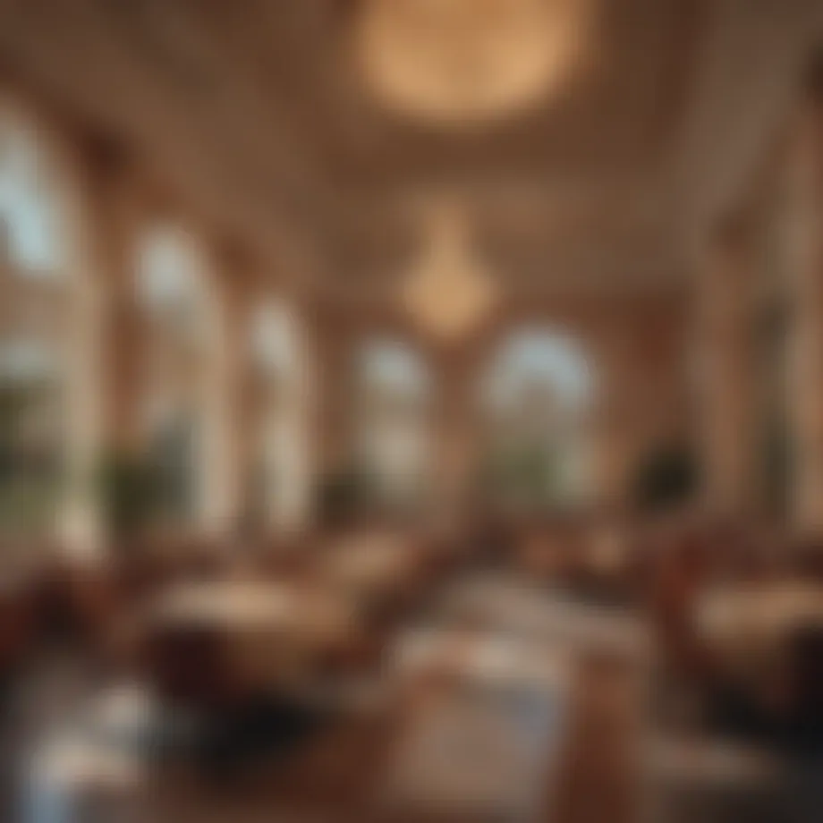 Elegant dining setup at Caesars Palace