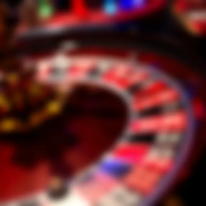 Close-up of roulette wheel highlighting color and number interaction