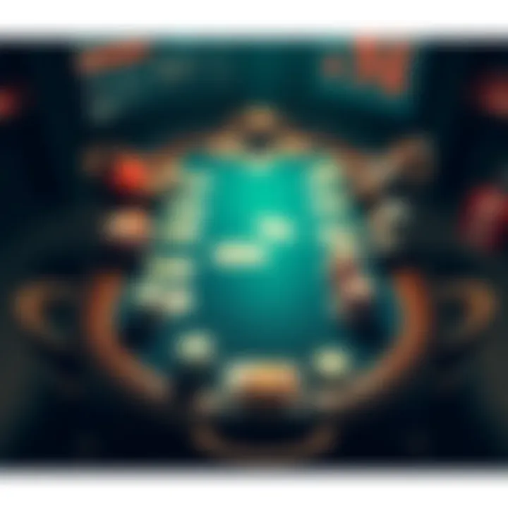 An intricate layout of a No-Limit Hold'em table showcasing player positions and chip stacks.