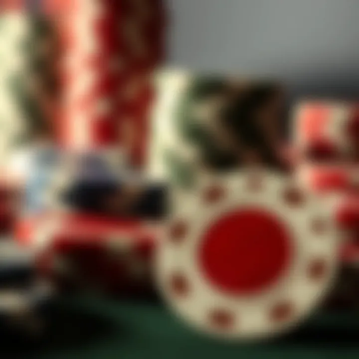 Close-up of high-quality ceramic poker chips