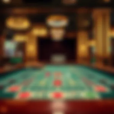 Craps table layout showcasing various betting options