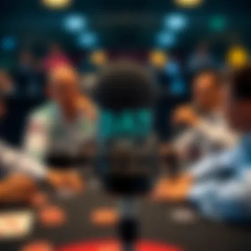 Engaging Discussions on DAT Poker Podcast A microphone symbolizing engaging discussions in the DAT Poker Podcast