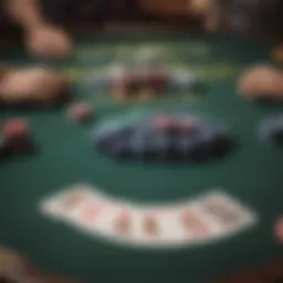 Texas Hold'em table setup with cards and chips