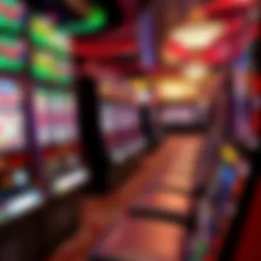 An array of quick hit slot machines lined up in a Las Vegas casino