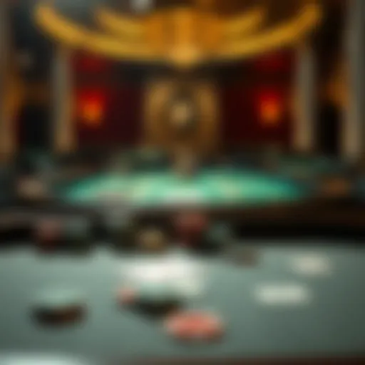 A sophisticated baccarat table setup showcasing cards and chips