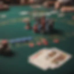 A strategic layout of a blackjack table showcasing the various betting areas.