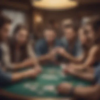 Socializing Over a Game of Cards A group of friends enjoying a game night at a card room