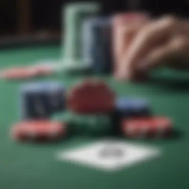 Poker Chips and Cards Ready for Action Close-up of poker chips and cards on a green felt table