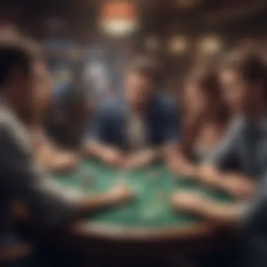 Engaging Gameplay in a Card Room A vibrant card room filled with players engaged in gameplay