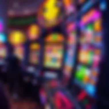 A vibrant slot machine displaying colorful graphics and symbols.