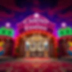 Vibrant casino entrance welcoming young adults