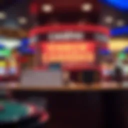 Casino check cashing desk with signage