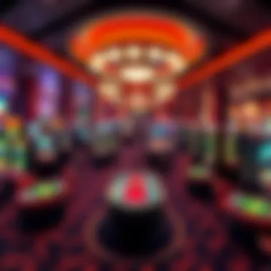 Interior layout of gaming floor highlighting various game tables