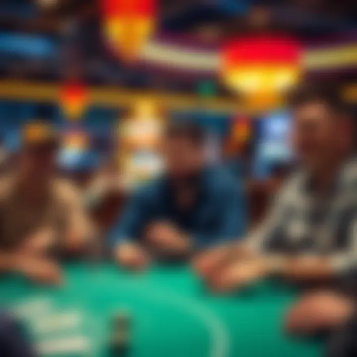 Gamers at a casino table enjoying their time