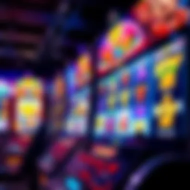 Vibrant online slot machine display with colorful graphics