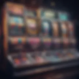 Colorful display of online slot machines