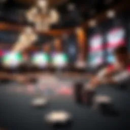 An engaging online poker table with virtual chips