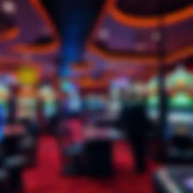 A vibrant gaming floor filled with modern slot machines and table games