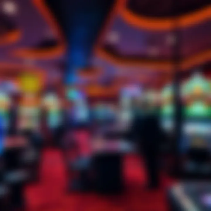 A vibrant gaming floor filled with modern slot machines and table games
