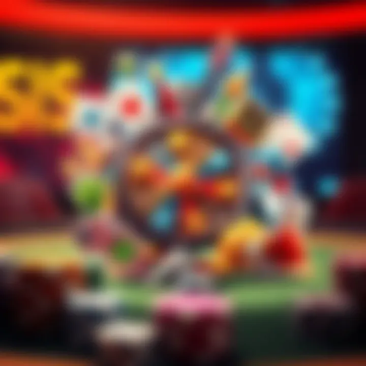 Evolving Trends in Gambling An abstract representation of various gaming icons converging, highlighting trends in the gambling industry.