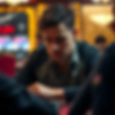 A focused player contemplating their next move in a poker game