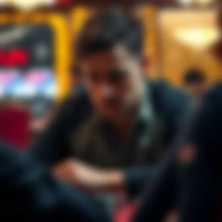 A focused player contemplating their next move in a poker game