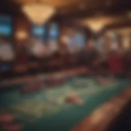 A captivating view of a Bacharach casino table with vibrant colors and chips
