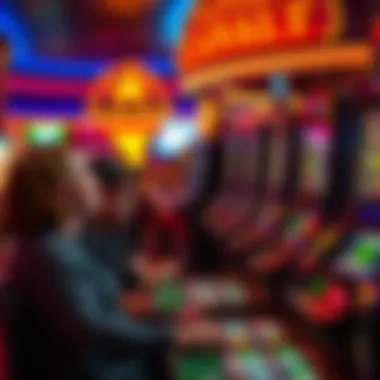 Guests enjoying gaming machines and entertainment