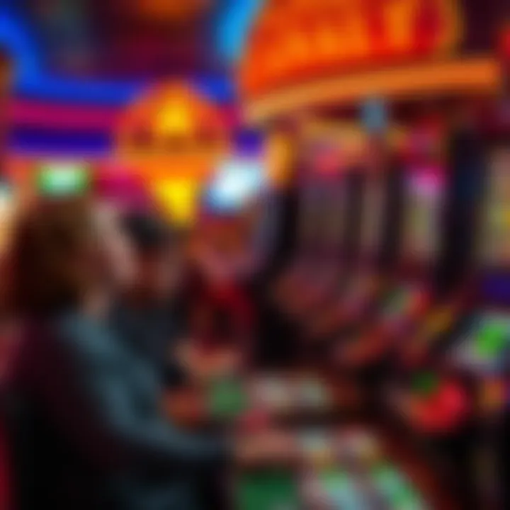 Guests enjoying gaming machines and entertainment