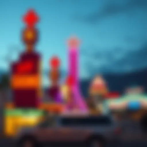 Vibrant Casino Exterior at Dusk Vibrant casino exterior at dusk