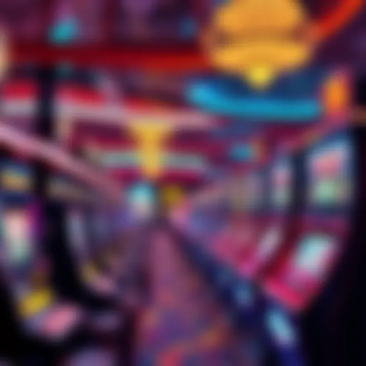 Vibrant Casino Environment Atmospheric depiction of a vibrant casino floor with slot machines