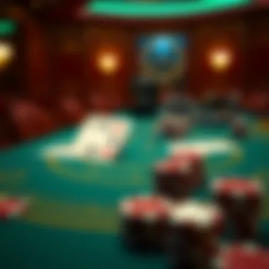 Illustration of free online blackjack gameplay interface showcasing cards and chips