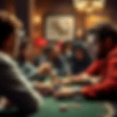 A group of players engaged in an intense discussion