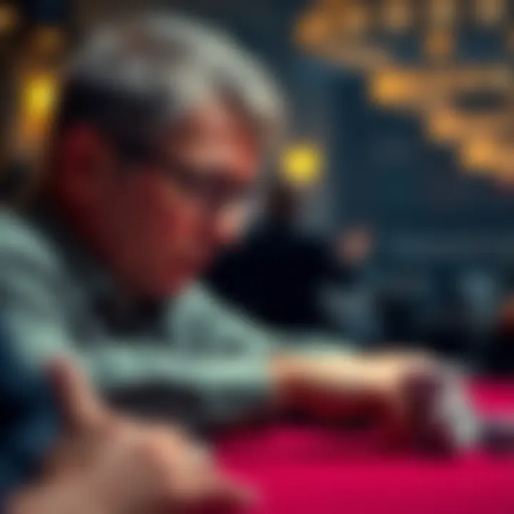 A thoughtful player analyzing decisions in poker