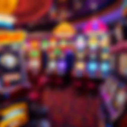 A vibrant array of slot machines showcasing various themes and designs in a Las Vegas casino.