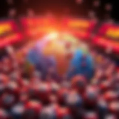 A conceptual image of a globe highlighting the locations of notable lotteries