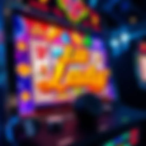 Colorful Lil Lady Slot Game Screen Colorful depiction of the Lil Lady slot game screen featuring symbols and reels