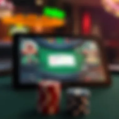 Online Table Game Interface A digital device displaying a popular online table game interface