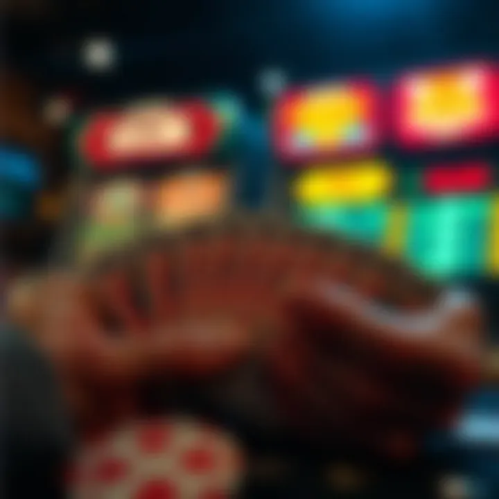 An intricate display of scratch cards revealing potential winnings