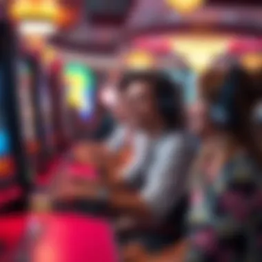 An engaging visual of players enjoying online slots