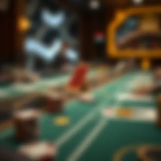 A close-up view of a meticulously designed poker table