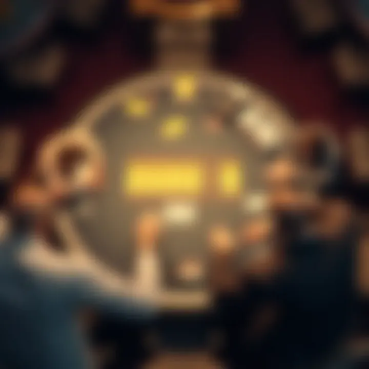 An overhead shot of a World Series of Poker table during gameplay