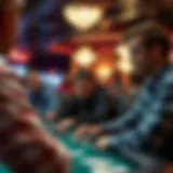 A vibrant scene of players engaged in a poker game at Firekeepers Casino