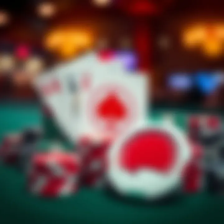 A variety of poker chips and cards representing diverse gaming options