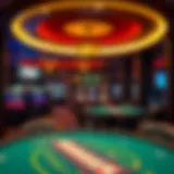 Interior view of the Fort McDowell Casino Poker Room showcasing vibrant gaming tables